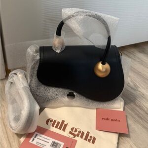 Cult Gaia Kazia Crossbody Bag Black NWT w/ Dust Bag Strap Sculptural